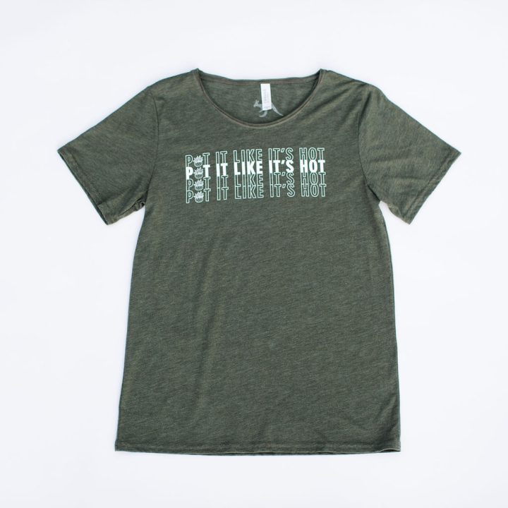 pot it likes its hot garden t-shirt