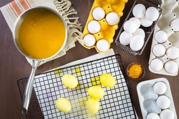 turmeric dyed easter eggs